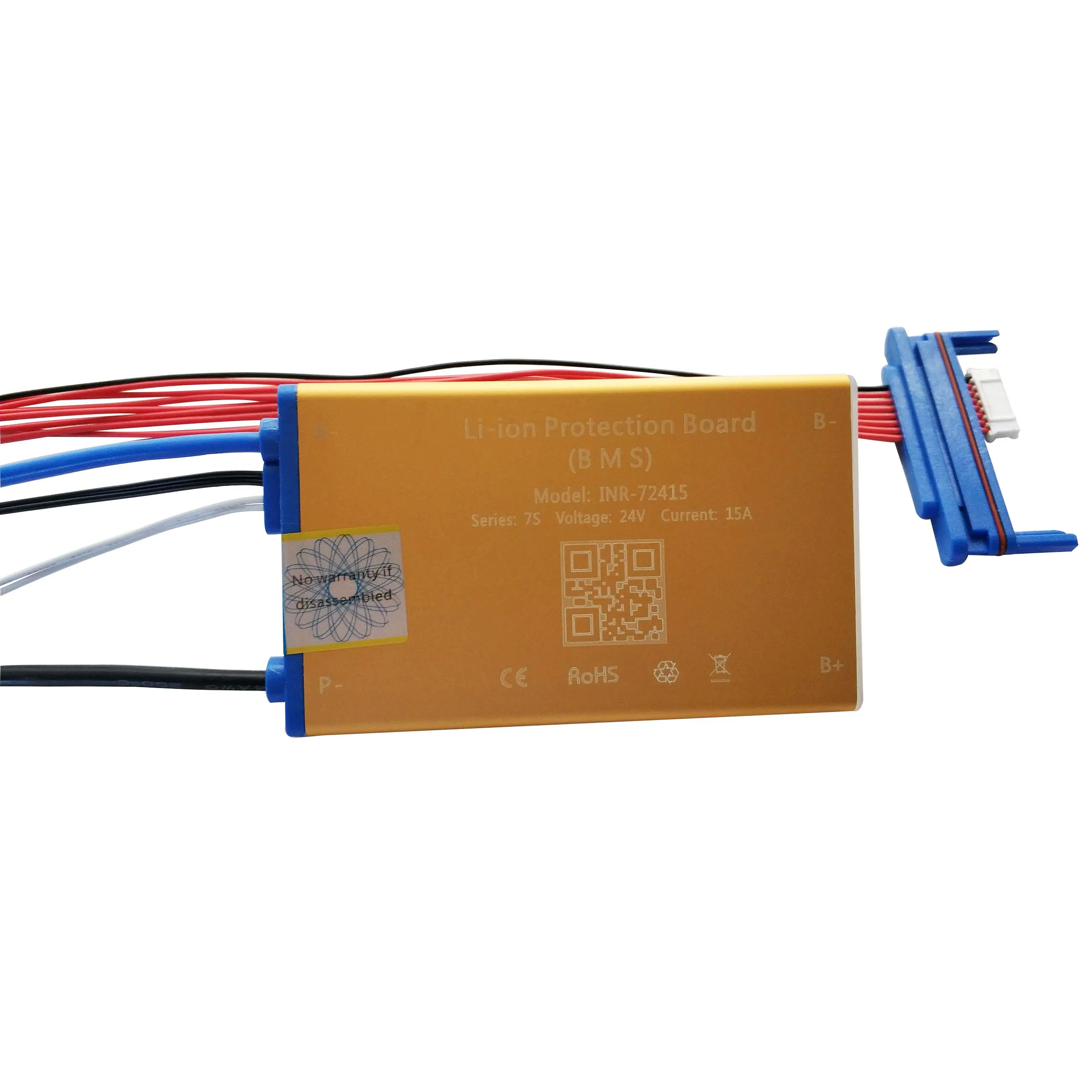 7S 24V 15A Золотой Smart BMS PCB с балансом датчиком температуры включенным выключателем той же защитной платой порта