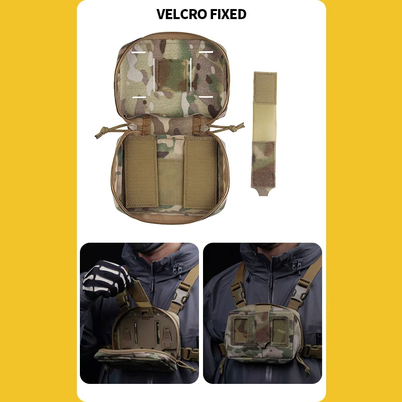 SABADO Outdoor Sports Mobile Phone Holder Chest Bag Panel Tactical MOLLE Folding Navigation Board Pouch