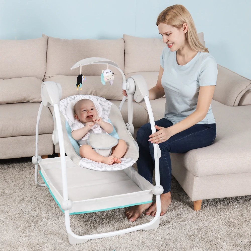 
2021 The latest factory production baby rocking chair with shelf electric rocking chair with three gears and music 