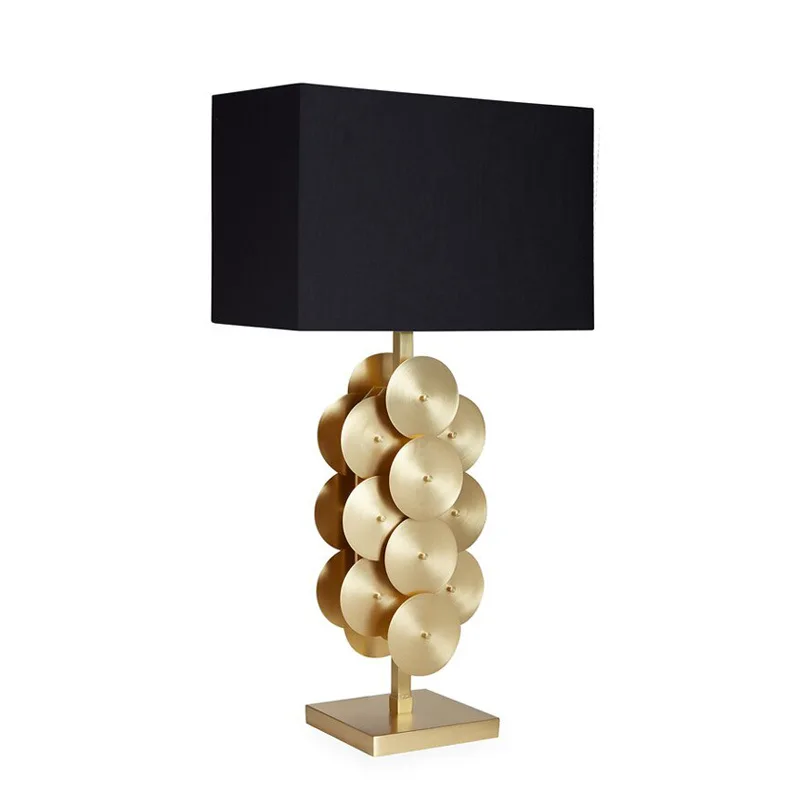 home decorative living room modern black shade luxury metal gold table lamps