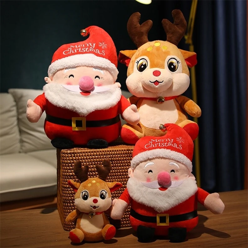 New christmas deer plush animal toys stuffed christmas plush reindeer cute plush reindeer christmas decoration