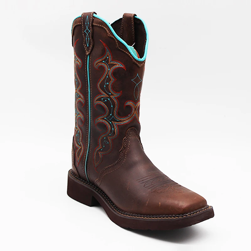 Crazy horse leather western boots cowboy boots