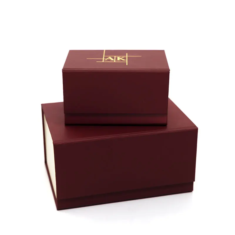 Custom Small Red Color Collapsible Paper Packaging Box Flap Top Folding Gift Box With Hop Stamping and Soft Touch Lamination