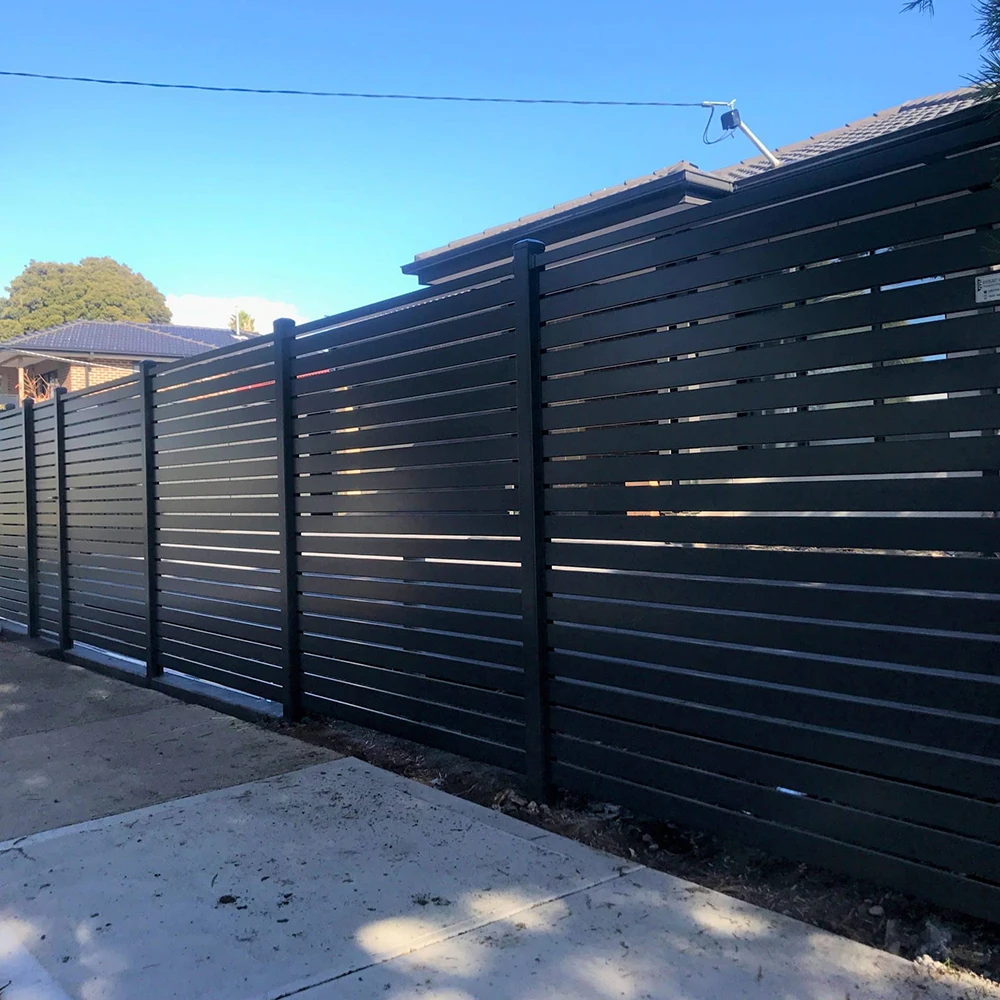 Garden Aluminum Privacy Fence Profile Louver Frame Bar Horizontal Slat Fence