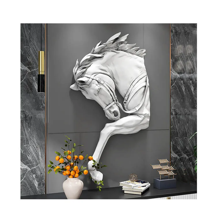 3D walls drawing art diy home decor wall mount Horse Staute wall hanging Half Horse Staute