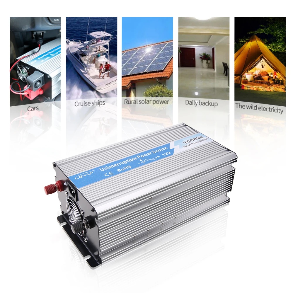 OPIP-1000C-12V CE RoHS hot sell 12v dc 220v ac pure sine wave 1000W power inverter with 15A charger