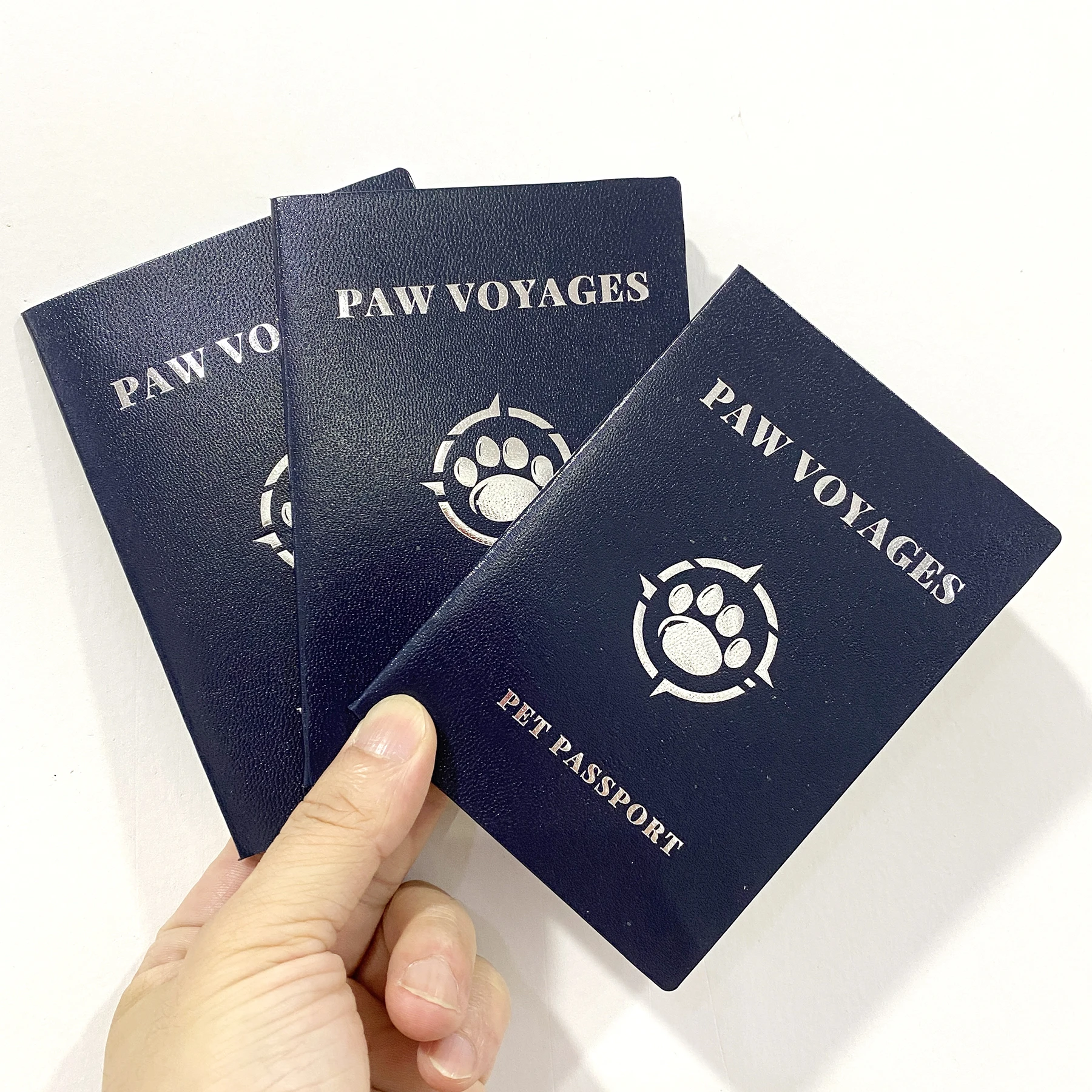 Custom small booklet Hot Foil PU Leather Certificate booklet pet passport printing