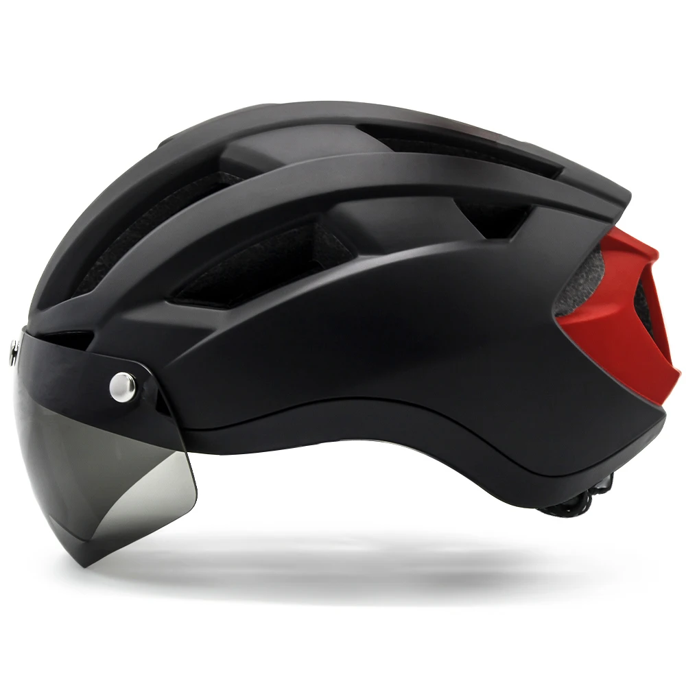 
VICTGOAL Goggles Bike Helmet with USB Rechargeable Rear Light Men Ubran Cycling Helmet 
