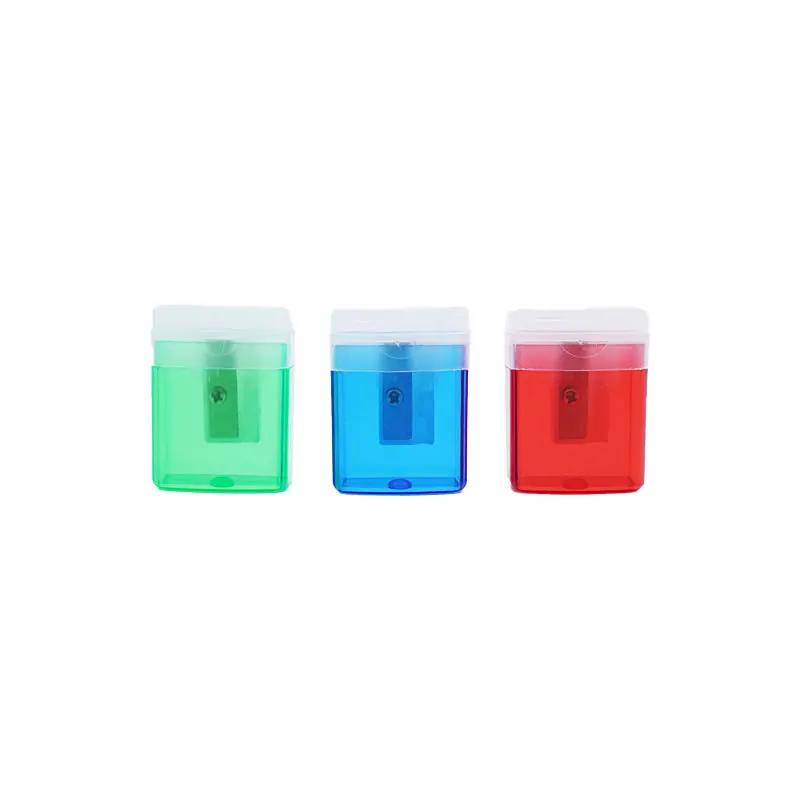 24 pieces of school specific stationery manual plastic single hole pencil sharpener with base and cover