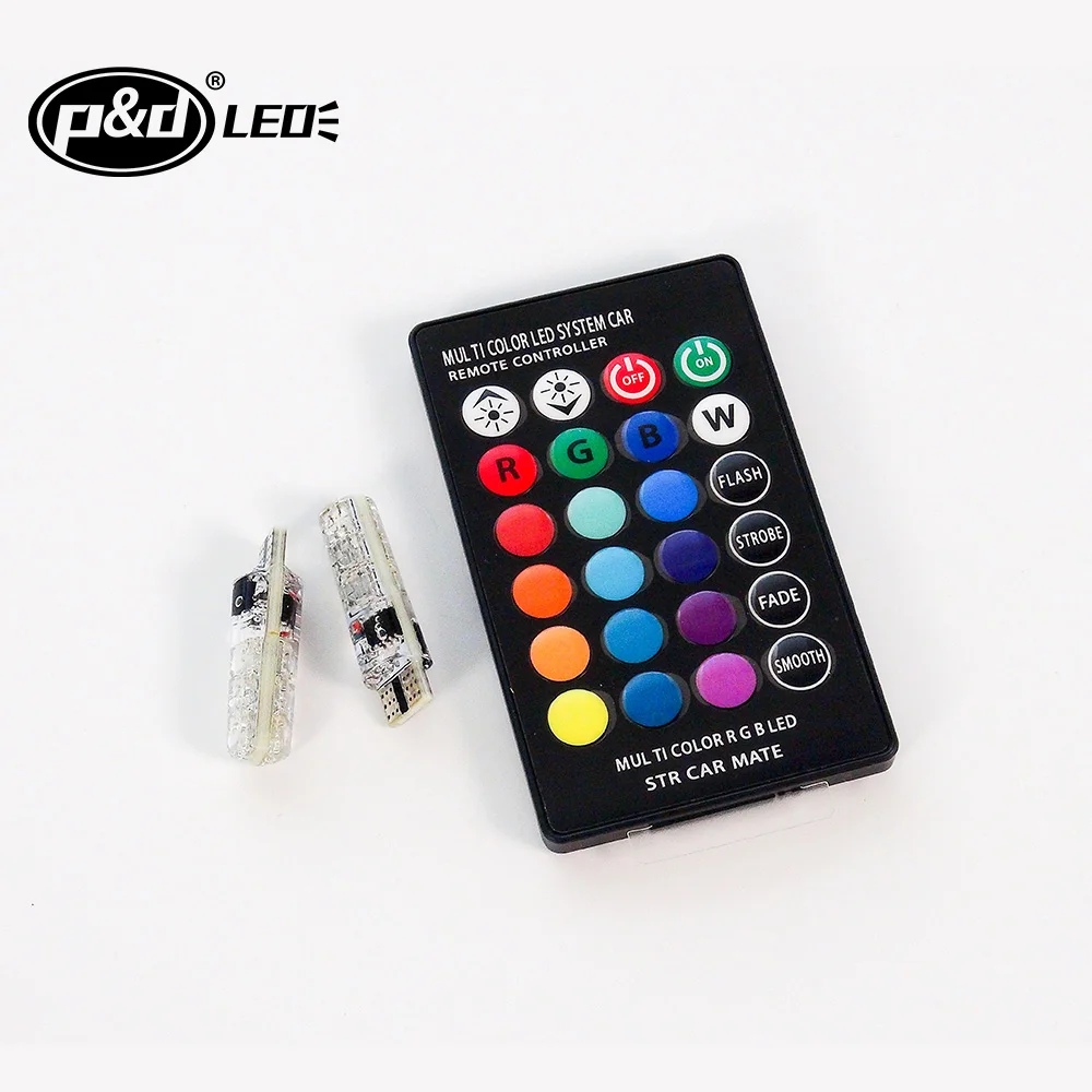 Car accessories 12v LED interior light RGB T10 5050 chip 6SMD LED bulb