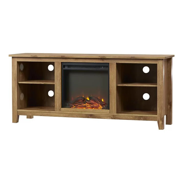 New design wood  tv stand  entertainment center living room furniture fireplace