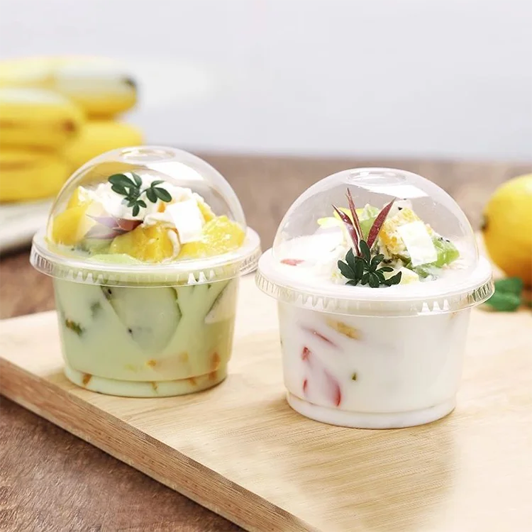Transparent 74mmD Caliber Disposable Jar Cover Plastic PET Cup Dome Lid