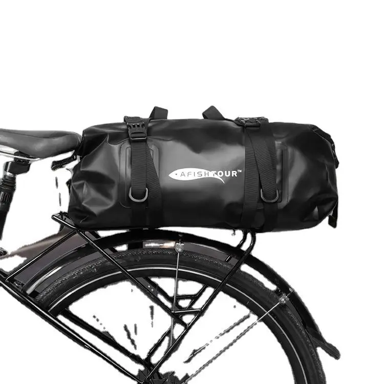 BSCI factory Waterproof 20L 500D Pvc Cycle Bicycle Tail Trunk Seat Bag Travel Delivery Transport Mountain Rear Rack Bike Dry