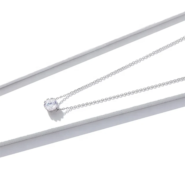 Fashion jewelry minimalist necklaces 925 silver shining life high quality cubic zirconia diamond necklace