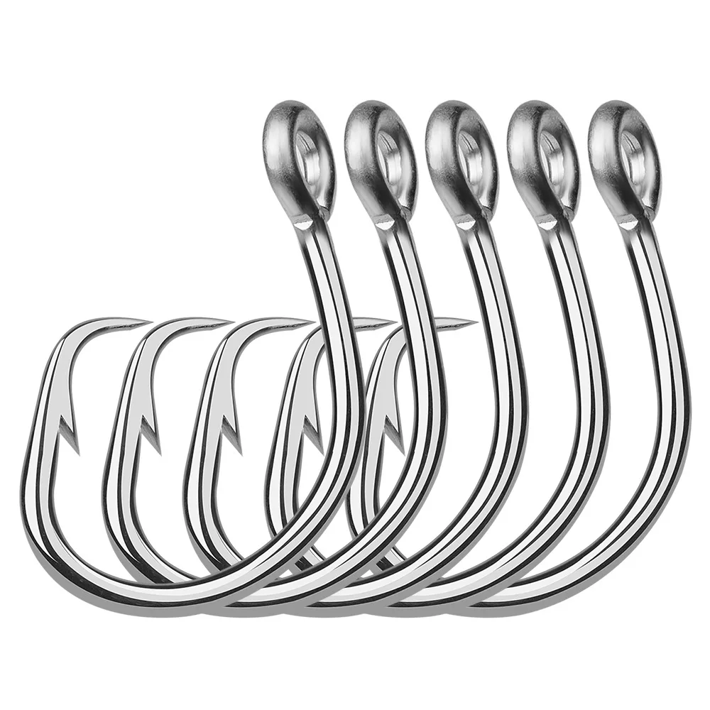 Saltwater Tuna Fishing Hooks 13/0# -16/0# Stainless Steel Catfish Circle Hooks Big Game Fishing Hooks for Catfish Bass Tuna