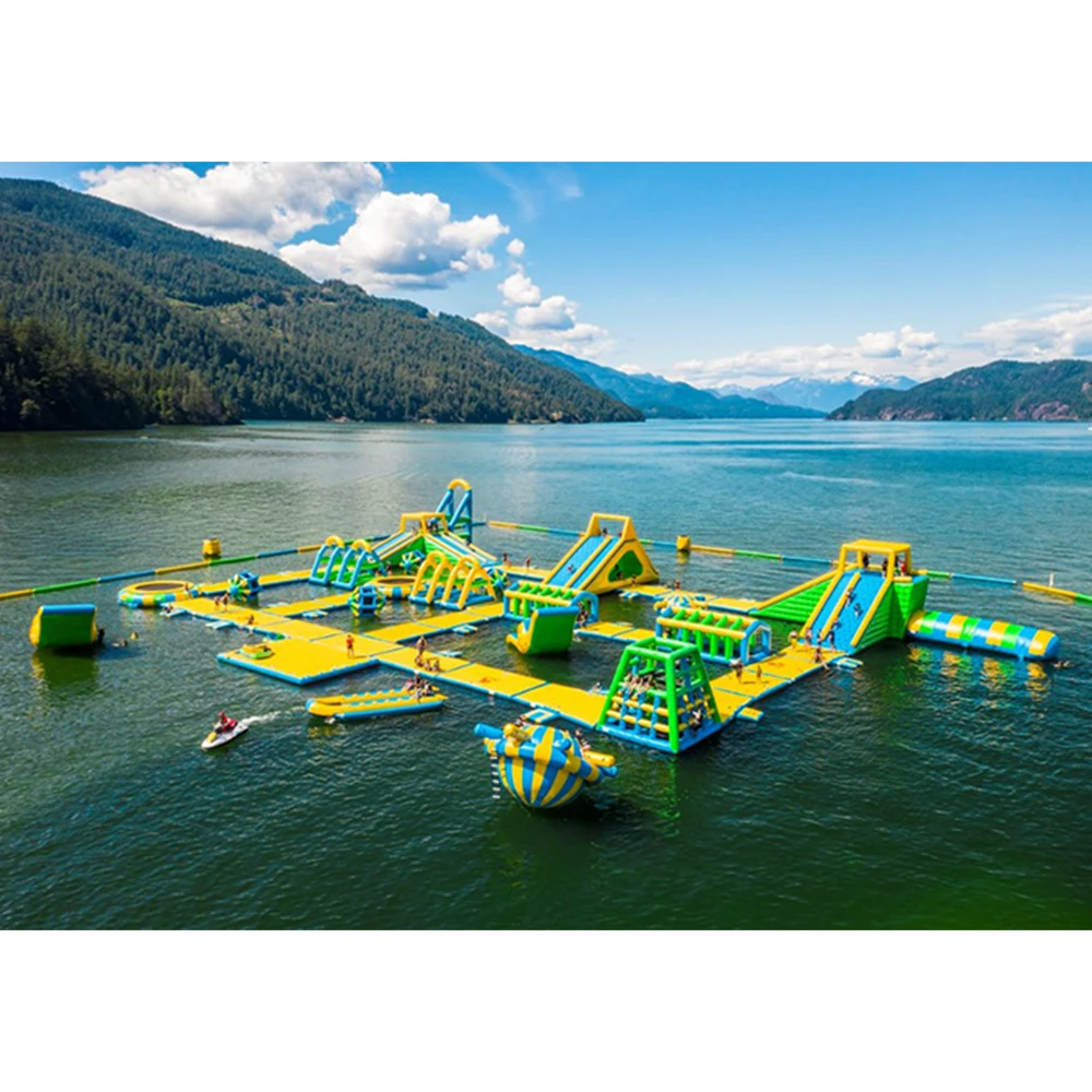 China manufacturer inflatable pump aqua park high temperature floating water amusement park
