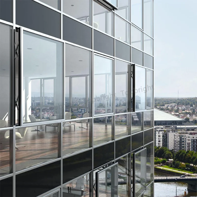 Универсальная фасадная оконная стена Schuco с простой установкой, здание, стены-занавески