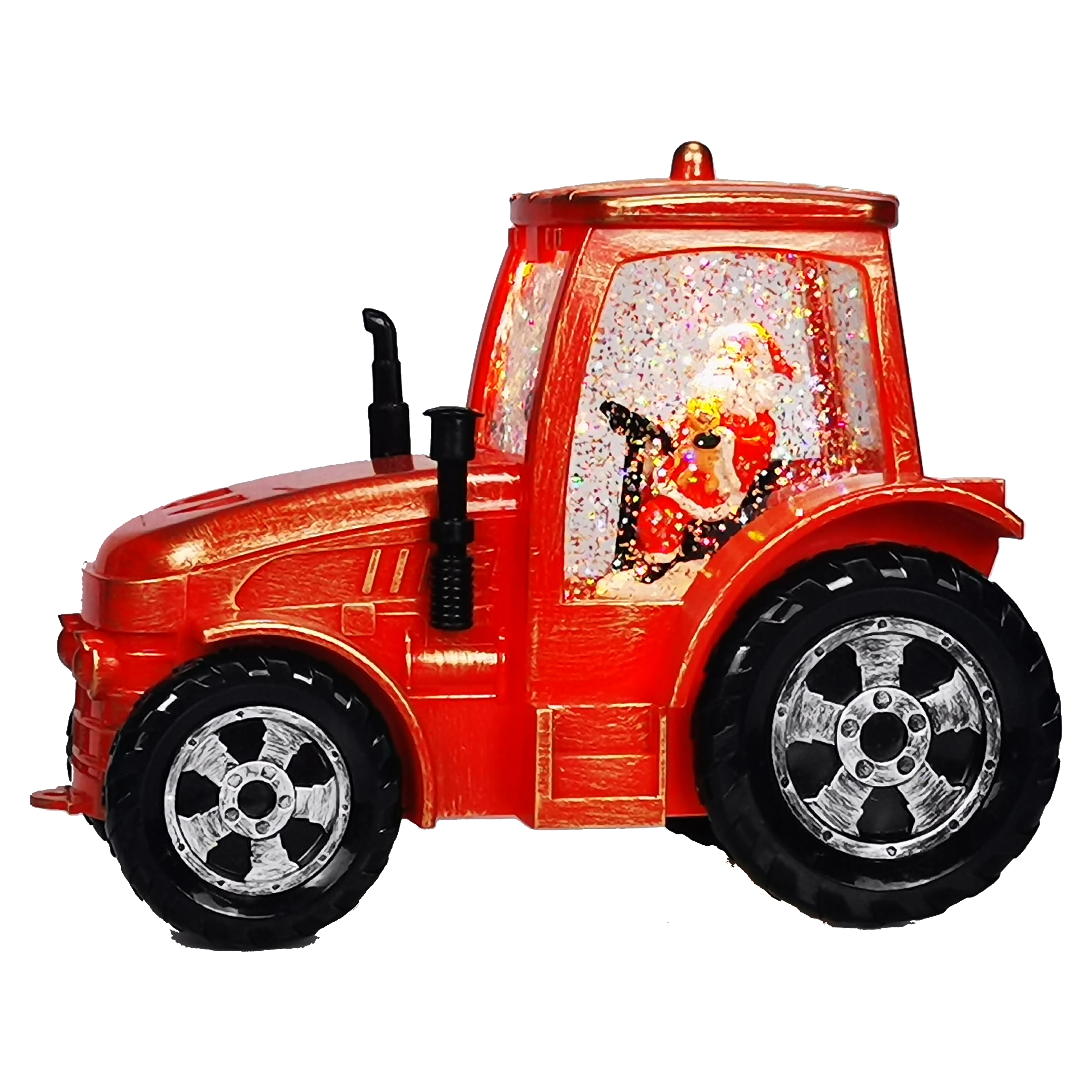 warm white led light Snowman transparent home decoration Christmas gift swirling glitter tractor shape wind Lamp water lantern