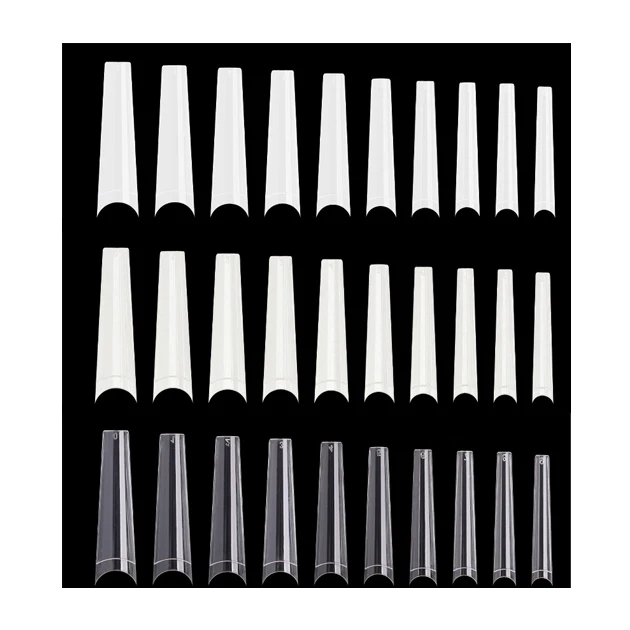 Amazon Best Selling XXL Extra Long Nail Tips c Cover Plant Head Taped Square Half Cover Nail Tips