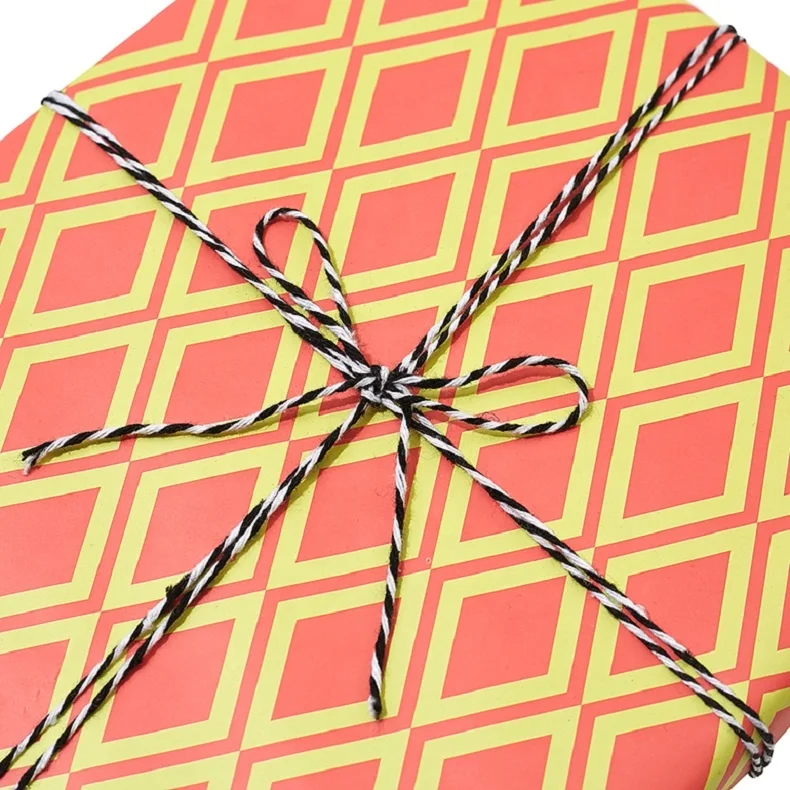 
All Occasion New Fashion Design Orange Plaid, Gift Wrapping Paper Roll for Gift Packaging 