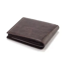 High quality custom best italian genuine leather man luxury rfid slim trifold minimalist wallet for men