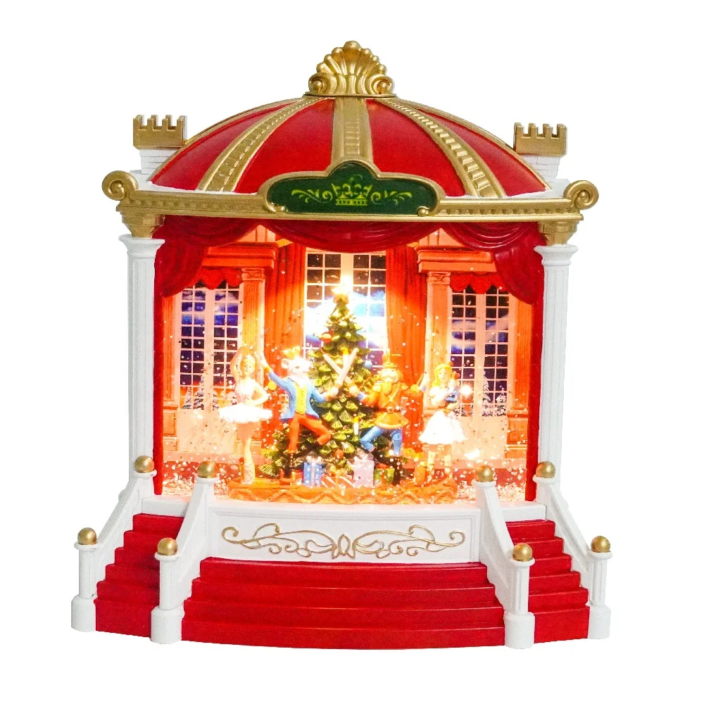 MELODY Nutcracker Ballet Musical Theater LED glitter swirling Spinning Water Lantern CHRISTMAS DECORATION 2024 christmas resin
