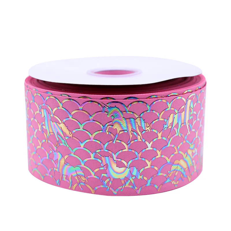 Wholesale Custom Hign Quality 3 inch 75mm Rainbow Printed Grosgrain Ribbon