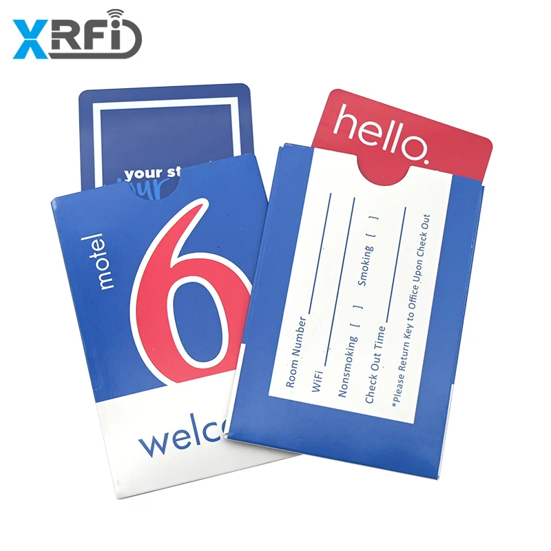 Factory Price Customized Printing Door Access Card Holder Plastic PVC Card Envelope Hotel Key Card Holder