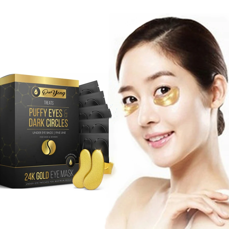 Private Label Wholesale  Hydrogel Crystal 24K Gold Collagen Koreancustom  Eye Mask Under Eye Patch For Skin Care
