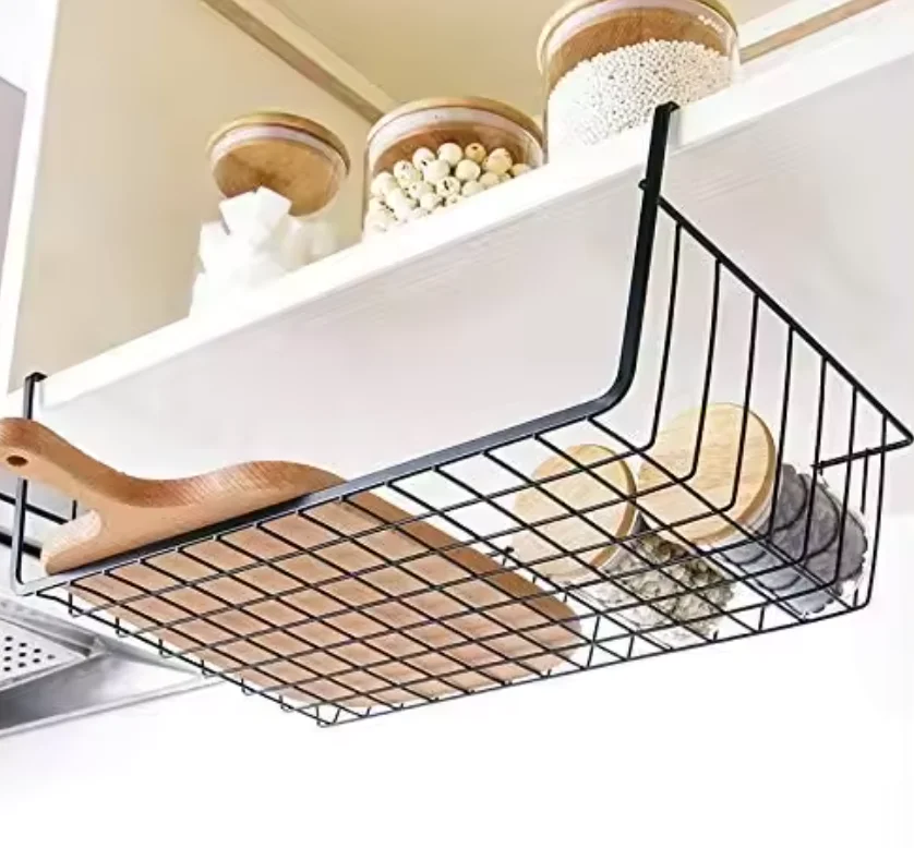 Shelf Organizer Basket Hanging Under The Cabinet Kitchen Under The Cabinet Hanging Shelf Office Storage Basket Office