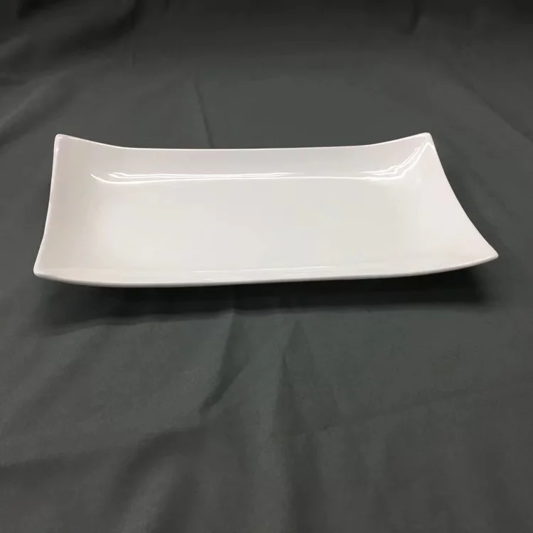 manufacturer cheap price rectangle restaurant hotel ceramic plate set rectangle serving tray plate