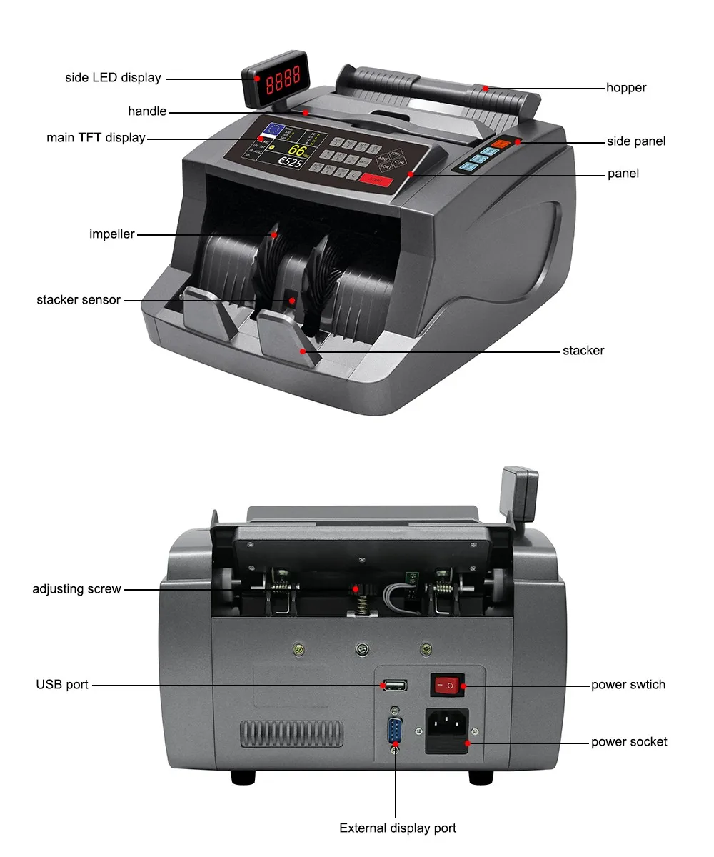AL-5500T Multi Currency Discriminator Bill Counter Banknote Counter Value Counter Software Feature