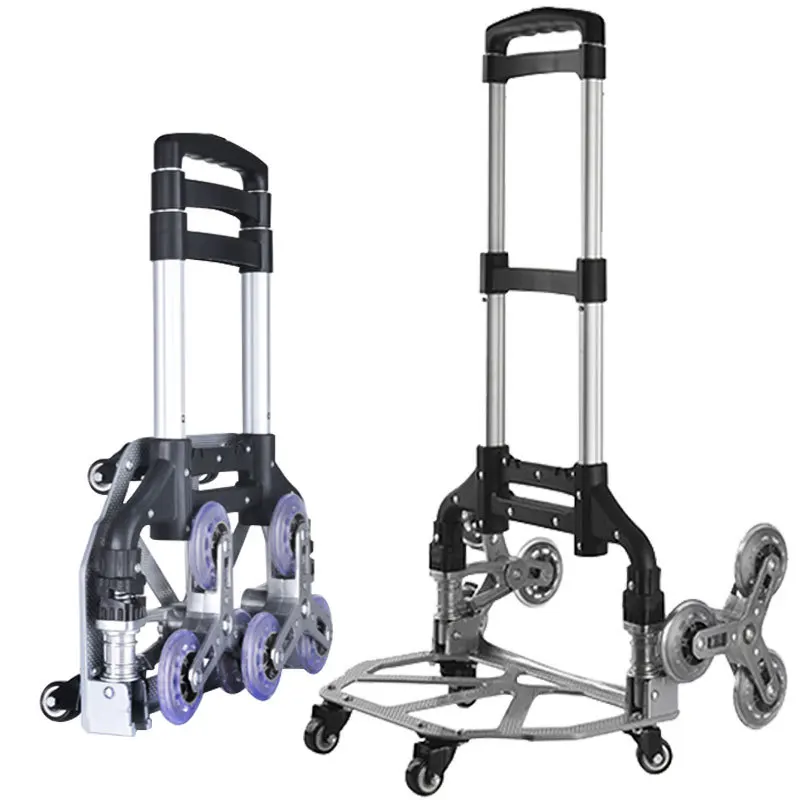 Portable Wholesale Eight Wheel Foldable Supermarket Trolley Multipurpose Folding Plastic Grocery Shopping Cart