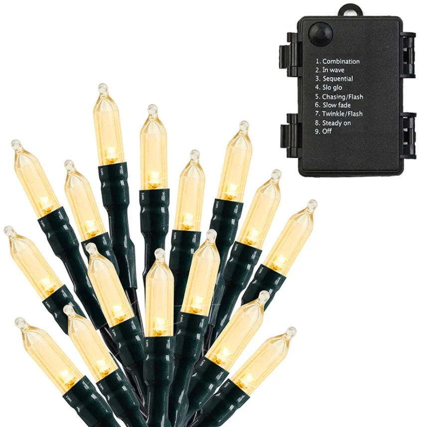 Amazon Hot Sale Lala Bubble Pointed Bubble Christmas Decoration 8 mode Outdoor Ip65 Waterproof Courtyard Led Mini String Light