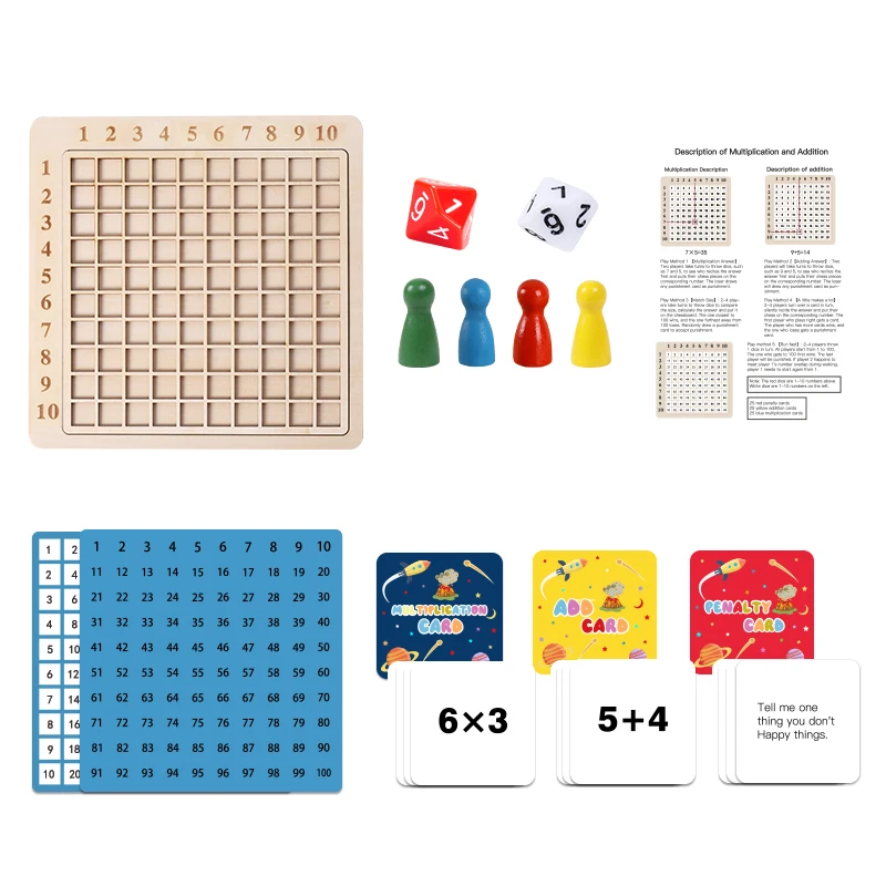 Premium Quality Early Education Math Toys Interactive plywood Activity Board Games for 12 Months+ Children