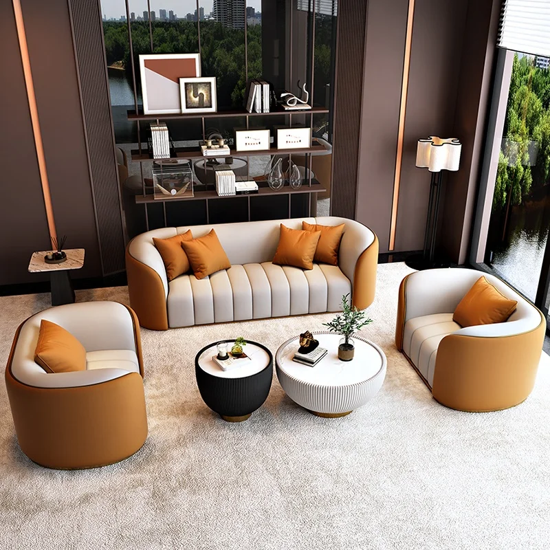 Luxury Italian Down Feather Leather Sofa Set Living Room Furniture Relax Modern Synthetic Leather Living Room Sofas