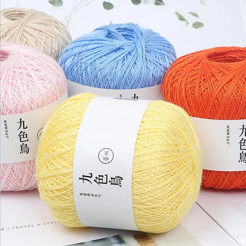 
Fashion 2020 New Lace Thread 2 Strands Hand-Woven Crochet Thread 100% Cotton Yarn Sweater Scarf DIY Toys Knitting Wool Yarn 