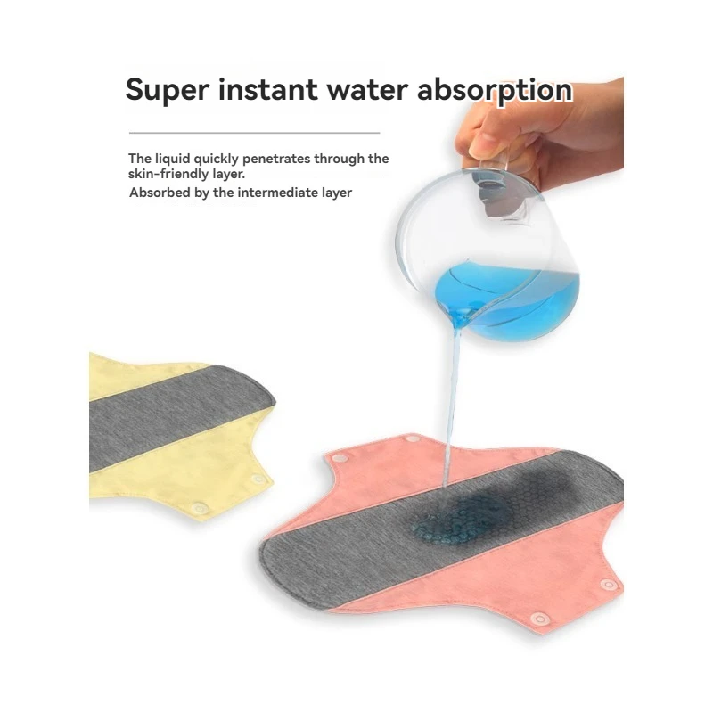 new Washable Panty Liner Anti Slip 22.28cm Cloth Menstrual Pads Breathable Graphene Lady  Cloth Sanitary Pads For Women Reusable