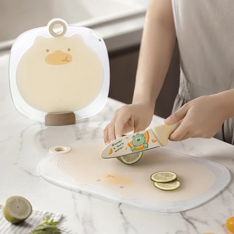 Plastic Cutting Board for Vegetable Fruit Meat  Easy to Clean Durable  Kitchen Space Save Home Use
