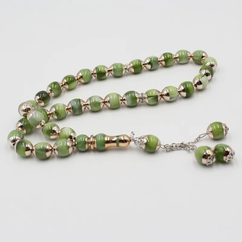 Индивидуальные дешевые молитвенные бусины Tasbih акриловые позолоченные новые подарки Misbaha Eid Рамадан мусульманские четки ювелирные изделия