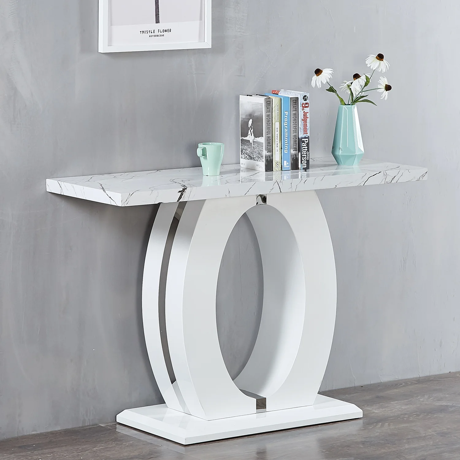 Console Table Modern Luxury super white Glass Top Mirrored Mesas de Entrance Entry Entryway Hallway Table Console Tables