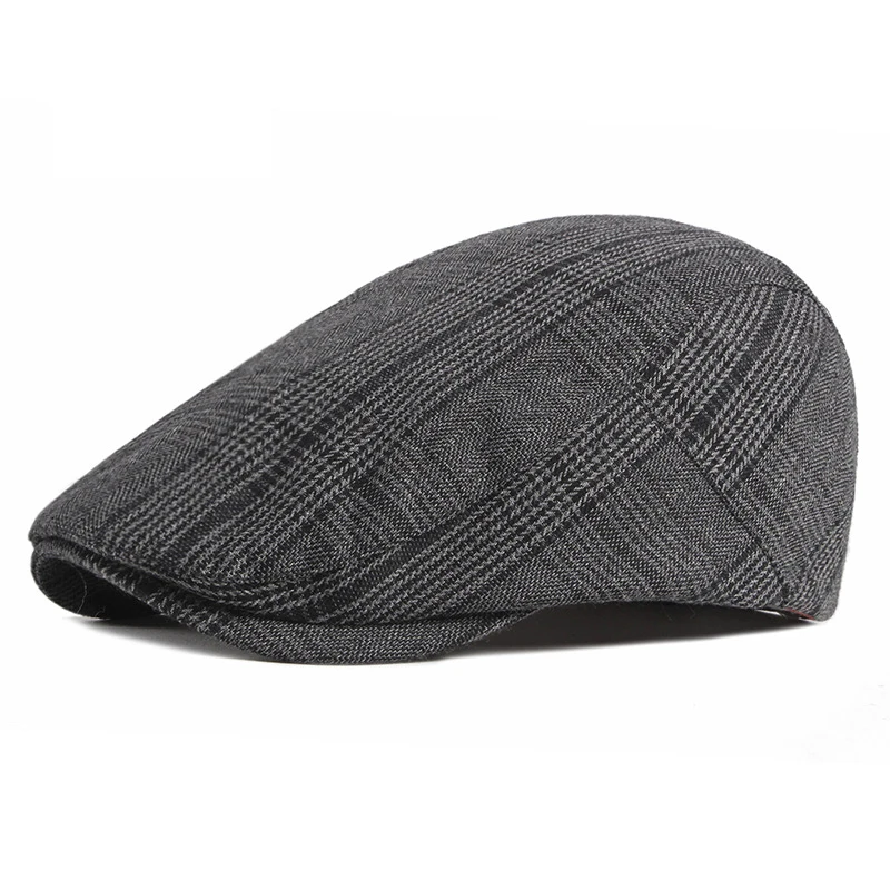 2022 hot selling new unisex British style classic plaid beret newsboy cap ivy hat