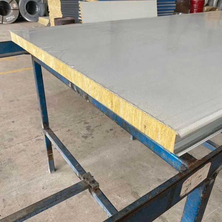 Building Materials Prefab House rock wool Sandwich Panel Fireproof Wall Board