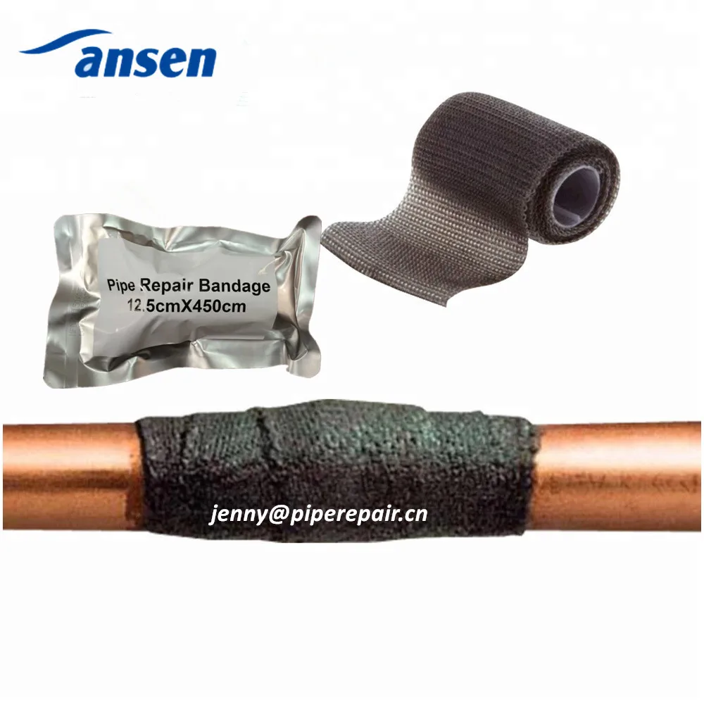 Plumber materials Industrial Fiberglass Fix Tape Water Activated Fiberglass Fix  Pipe Repair Bandage With Putty