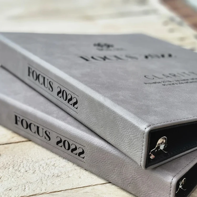 Custom Business Leatherette Ring Binder Covers Laserable Leatherette 3 Ring Planner Binder Cover