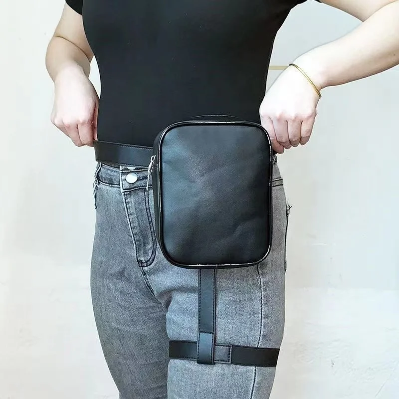 Ladies Leather bum bag Waist Waterproof Small Custom Fanny Pack Female Leg Bag Thigh Strap Bag Carnival for Women