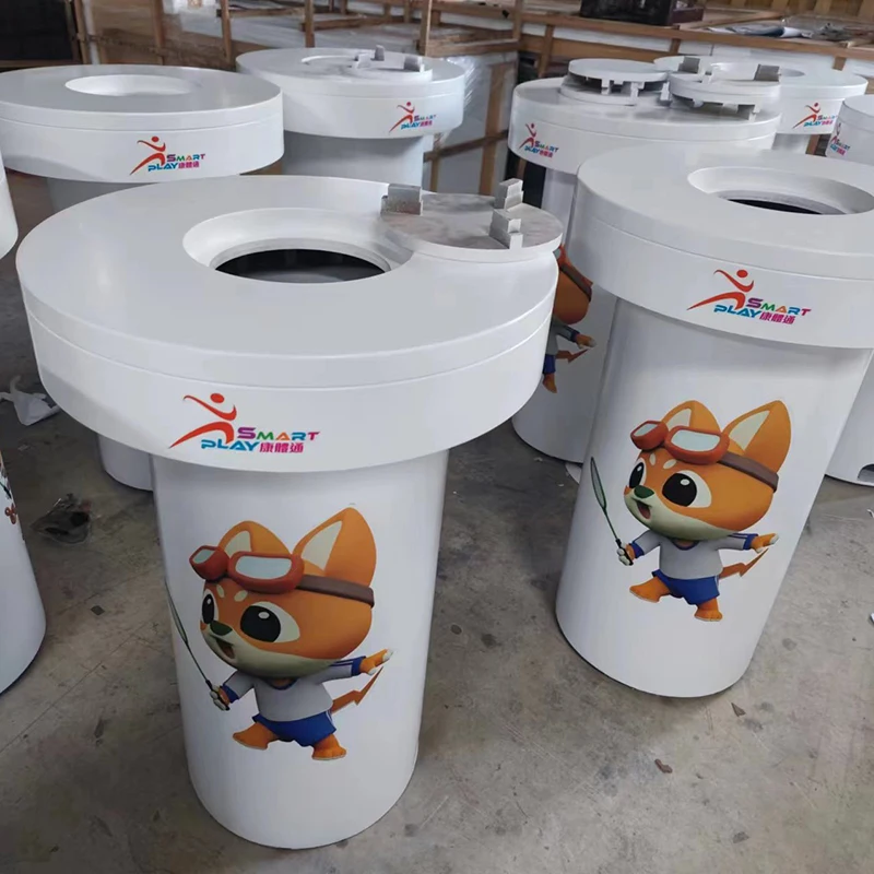 Factory custom wooden display round table cell phone desk sport booth design exhibition stand table