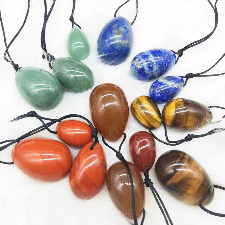 Wholesale Gia Certified Excellent Hand Polished Natural Jade Red Jesper Yoni Eggs For Vaginal Exercise