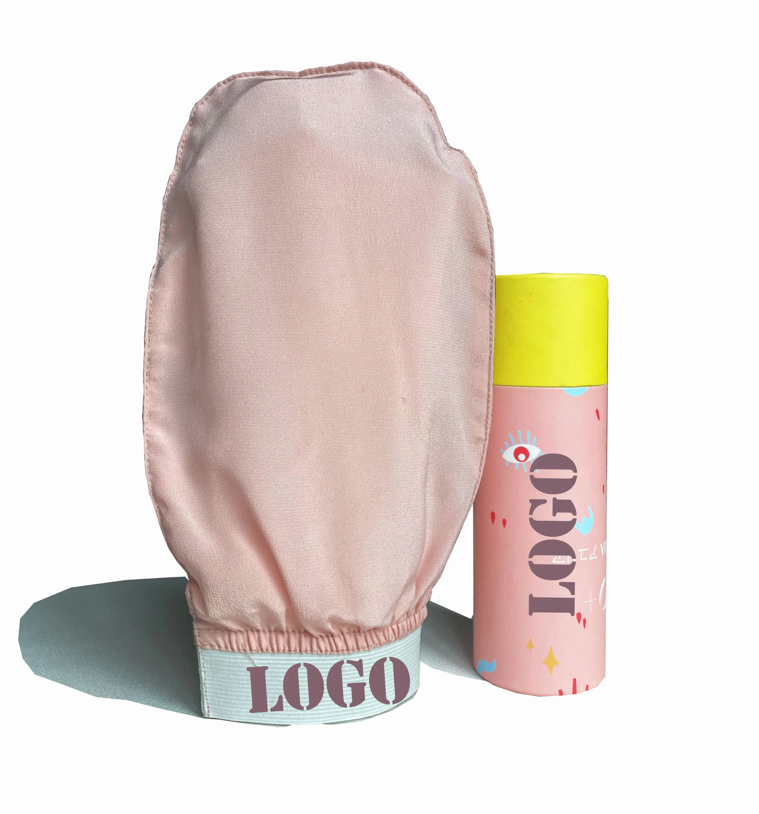 Private Label Shower Bath 100% mulberry exfoliating gloves turkish silk mitt body scrub cleaning silk exfoliating glove