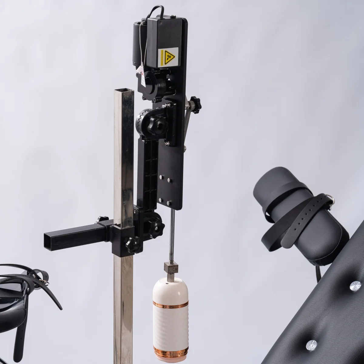 BDSM Sex Furniture Chair with AV Wand Holder Masturbation Cup Leg Spreader Restraint Handcuffs Bondage Chair with Sex Machine